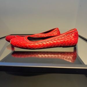 Bottega Veneta Red Quilted Ballet Flat